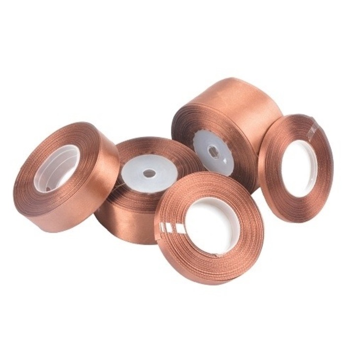 Panglica decorativa din satin, Maro, 25 mm, 32 m