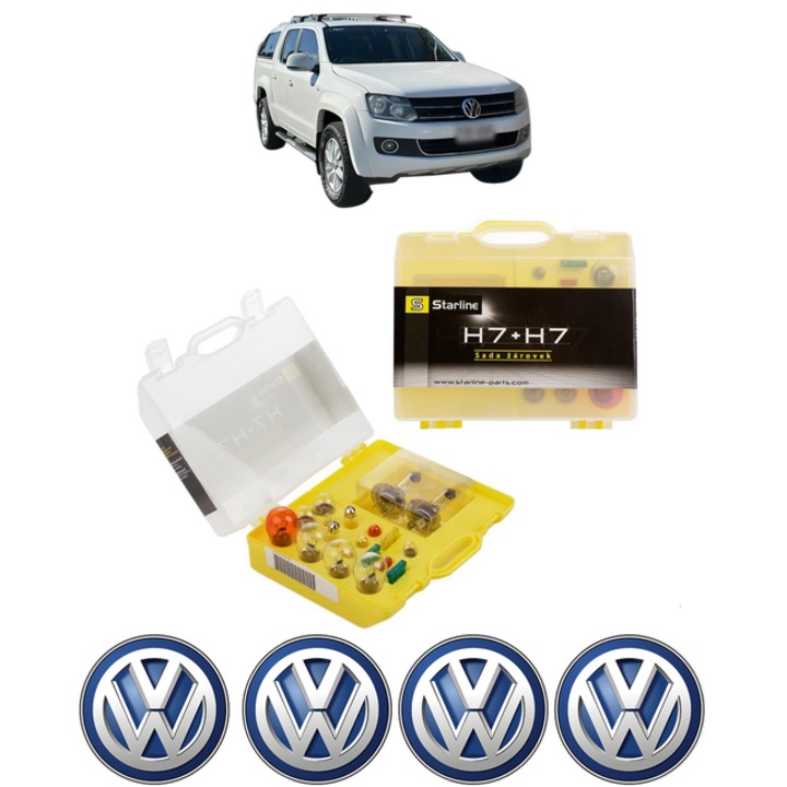 Kit trusa Set becuri H7 compatibila cu Volkswagen AMAROK Platform/Chassis (S1B, S6B, S7B) din 2011-2022, bec far, semnalizare, pozitie, iluminare numar, frana, plafoniera, stop frana