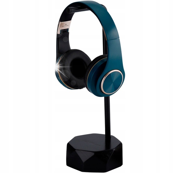 Fejhallgató tartó, Mozos HS-PRO, kőris fa, fém, fekete, 35cm