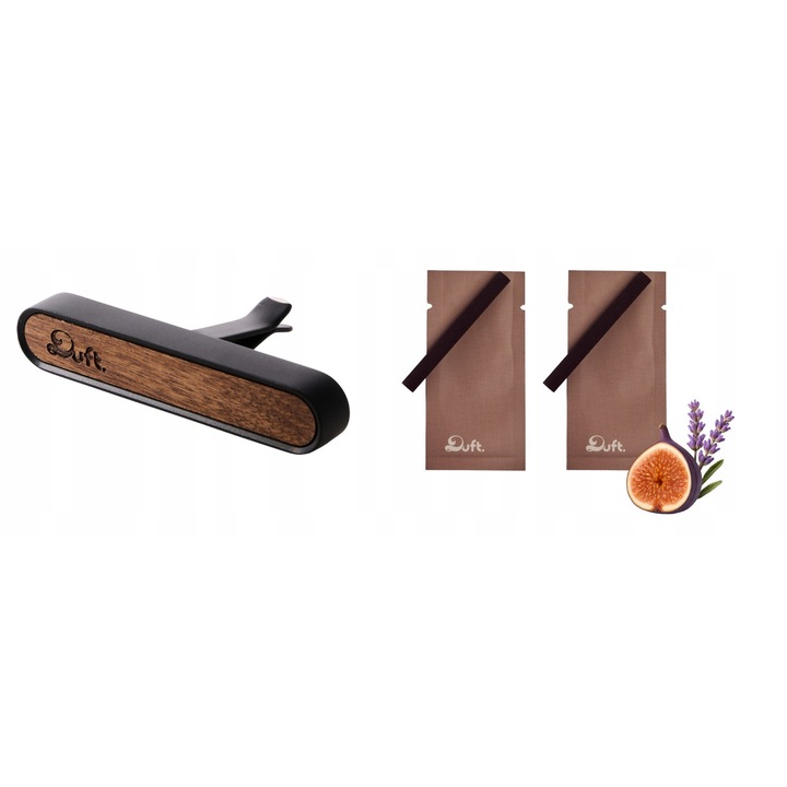 Autós fém-fa diffúzor DUFT, 2 illatbetét, többszínű, szett