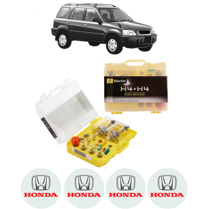 Kit trusa Set becuri H4 compatibila cu HONDA CR-V I (RD) din 1995-2002, bec far, semnalizare, pozitie, iluminare numar, frana, plafoniera, stop frana
