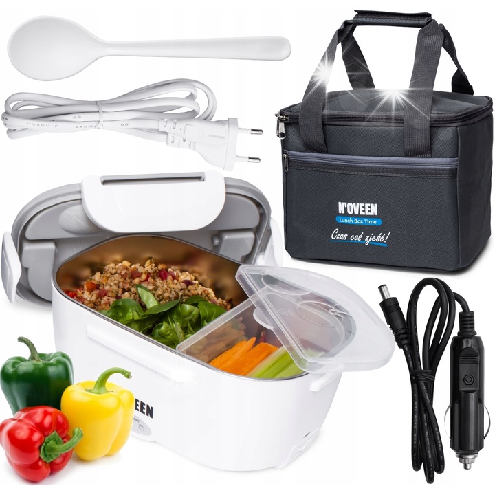 N'oveen LB410 elektromos ételtartó, 2 rekeszes, INOX, 12/230V, szürke