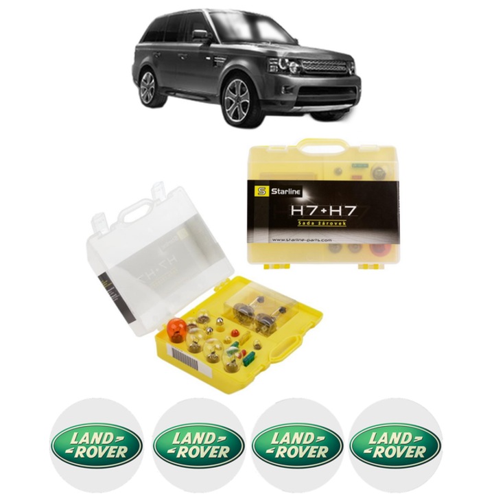Kit trusa Set becuri H7 compatibila cu LAND ROVER RANGE ROVER SPORT I (L320) din 2005-2013, bec far, semnalizare, pozitie, iluminare numar, frana, plafoniera, stop frana