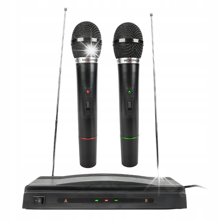 WMIC2 vezeték nélküli mikrofonkészlet, 2 mikrofon, FM vevő, 100-10000 Hz, 42x18x5cm