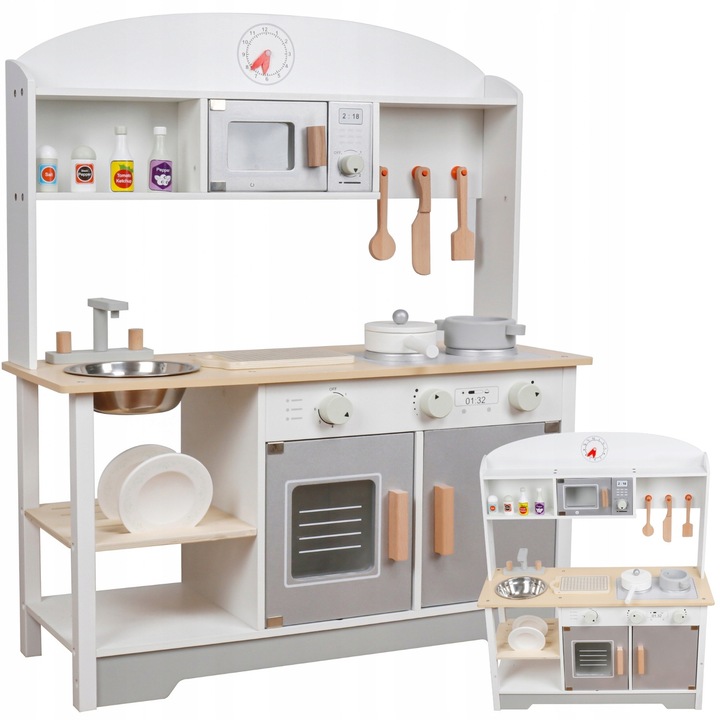 Minexo modern fa gyerekkonyha kiegészítőkkel, 68x25,5x82cm, többszínű