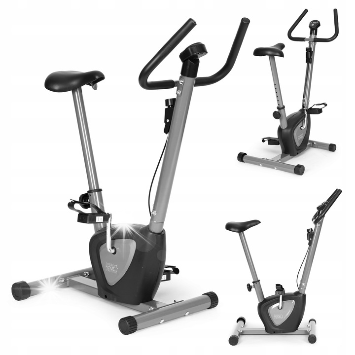 Фитнес велосипед, ModernHome, с компютър, 6 нива на регулиране, сив, 105x60x50,5см