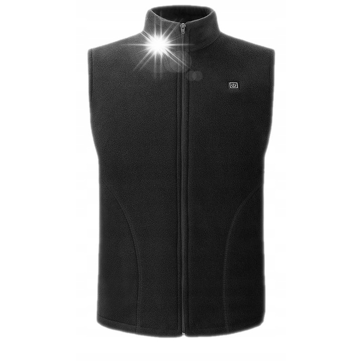 Унисекс електрически отопляем елек Mozos HV3, 4 панела, черен, M