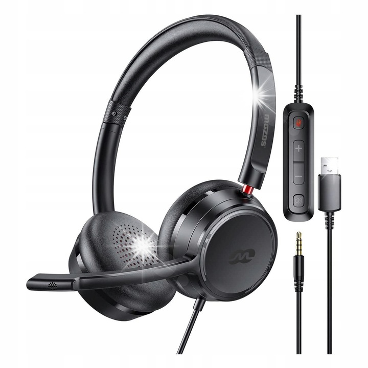 Casti PC Mozos KL201, mikrofon, 40mm, 20Hz-20KHz, fekete, 160x68x190mm