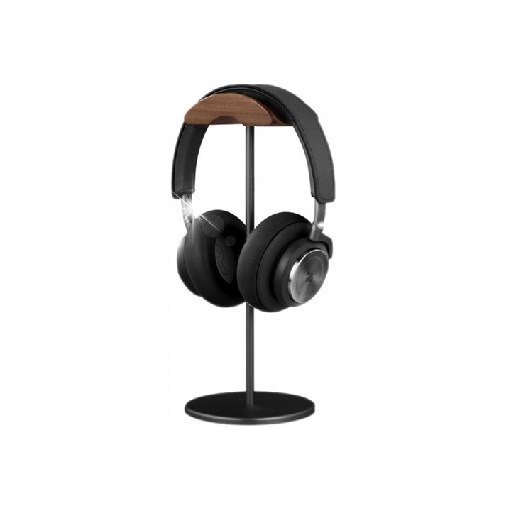 Fejhallgató tartó, Mozos HS Supreme, minimalista design, fa és alumínium anyag, 12x12x29cm