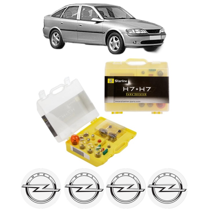Kit trusa Set becuri H7 compatibila cu OPEL VECTRA B Hatchback (J96) din 1995-2003, bec far, semnalizare, pozitie, iluminare numar, frana, plafoniera, stop frana