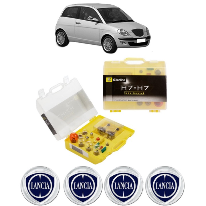Kit trusa Set becuri H7 compatibila cu LANCIA Y (840_) din 1995-2003, bec far, semnalizare, pozitie, iluminare numar, frana, plafoniera, stop frana