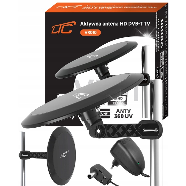 Aktív kültéri antenna 360, LTC, 4K, LTE szűrő, MUX 1-8, 26x27,5x10,5cm