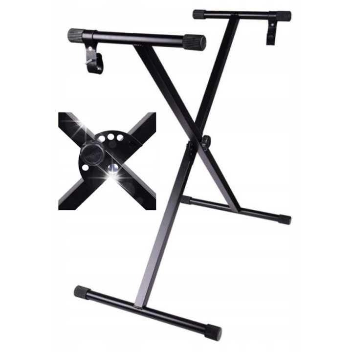 NN X1 billentyűzet állvány, mobil, fekete, 30-95cm, 7-pontos állítás