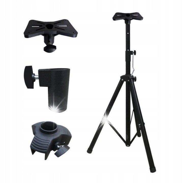 Oszlopos állvány NN SPS1, állítható magasság 100-160cm, teherbírás 30kg, fekete színű