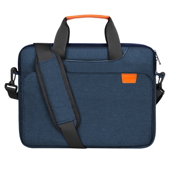 Geanta pentru laptop, Aiorber, 14.1 inci, stil crossbody, protectie completa la 360°, 6 compartimente, impermeabila, captuseala groasa din plus, albastra