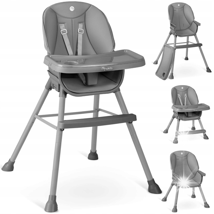 Детски стол за хранене TILO, 3 в 1, регулируем, с подвижна табла, многоцветен, 6-15 кг