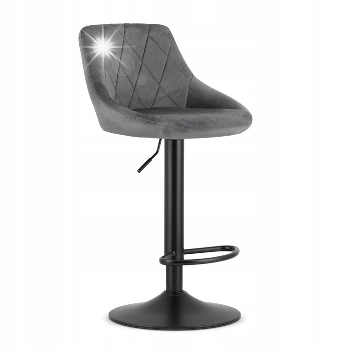 KAST szék, szürke, fekete talp, állítható magasság 85-105 cm, 360°-ban forgatható