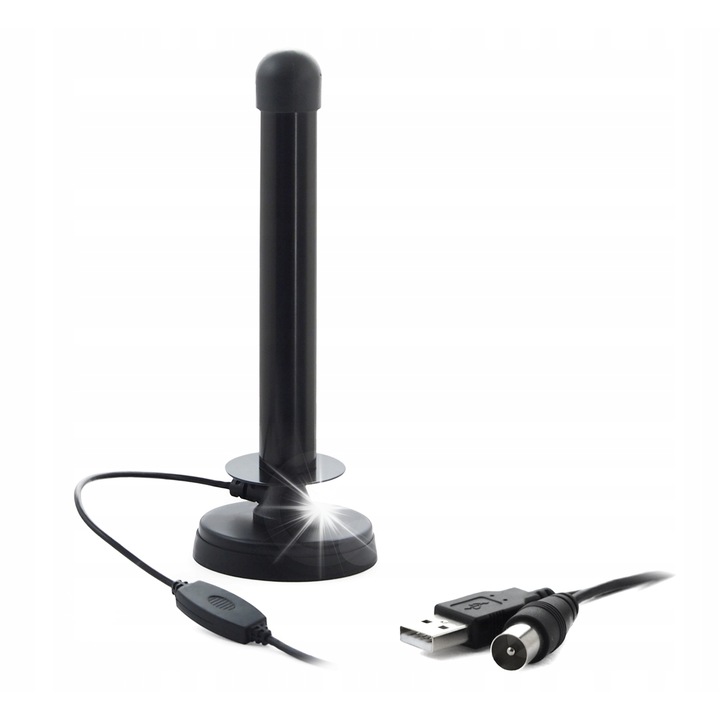 Mistral TV antenna, 360 fokos, erősítővel, fekete, 1 darab