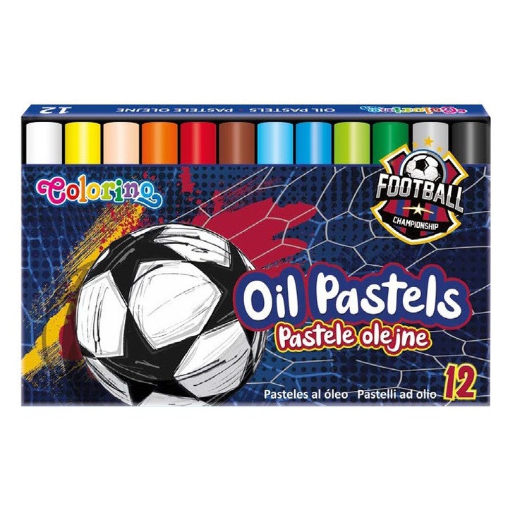 Set de 12 paste olejne, Patio-Colorino, culori vibrante, pentru hartie si carton