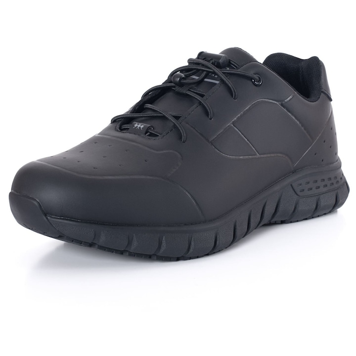 Tenisi barbati Axon, negru, piele sintetica, talpa antiderapanta