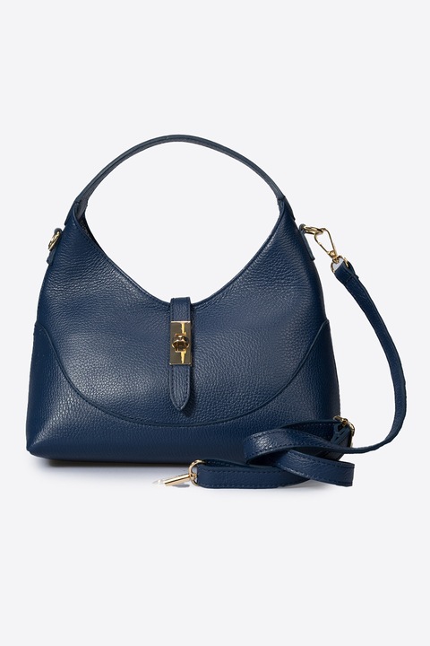 Massimo Castelli, Geanta de piele cu bareta detasabila de umar, Albastru inchis