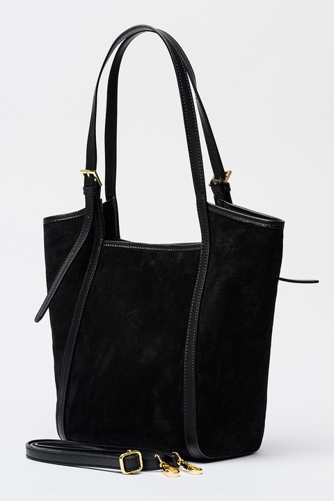 Massimo Castelli, Geanta tote din piele intoarsa, Negru
