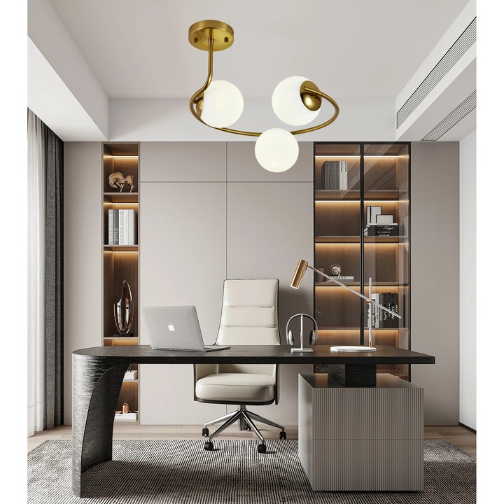 Lustra RFAN F78/3, 3xE27, Auriu, 41x39x20cm