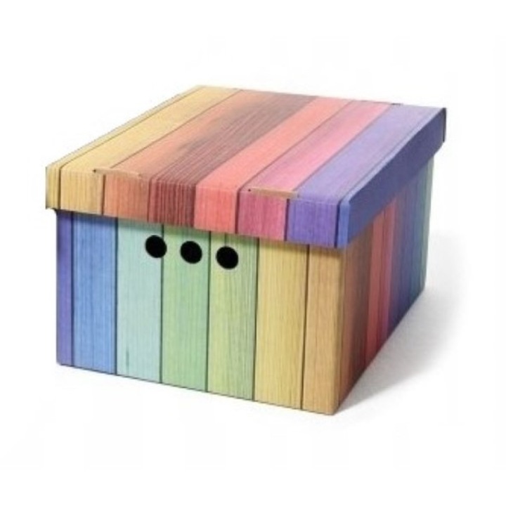 Pudełko kartonowe ozdobne dekoracyjne z nadrukiem do utrzymywania porządku Kolorowe deski A4