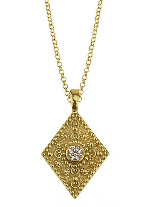 Colier GREGIO, argint 925 placat cu aur, zirconiu