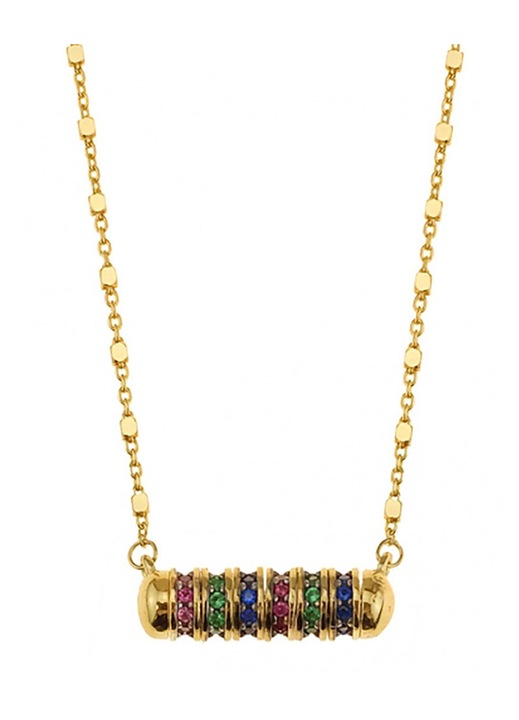 Colier GREGIO din argint 925 placat cu aur cu zirconii multicolore, bijuterii dama