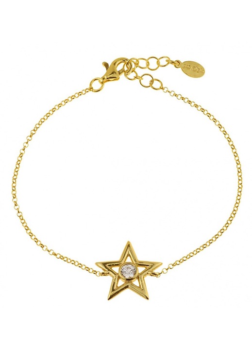 Bratara GREGIO din argint 925 placat cu aur cu motiv stea si zirconiu
