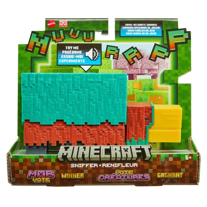 Figurina Minecraft Sniffer, 3,25 inch, sunet realist, multicolor