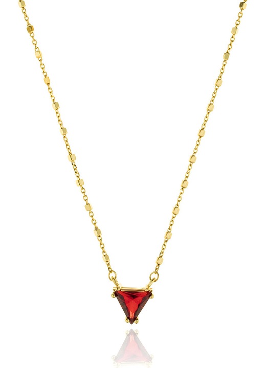 Colier dama, GREGIO, argint/aur, auriu/rosu