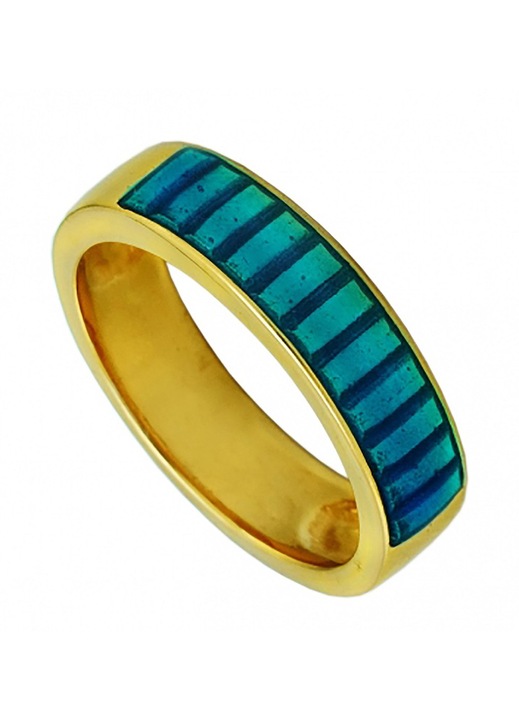 Inel dama GREGIO, verde\auriu, argint placat cu aur