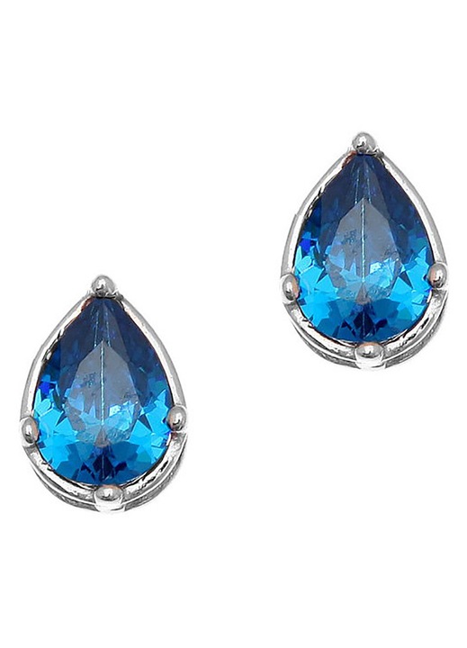 Cercei dama GREGIO, argint 925, cu piatra Zircon, albastru