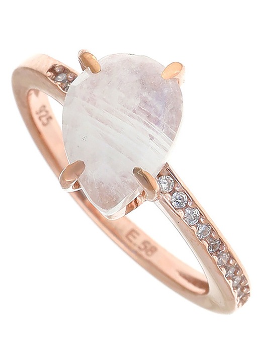 Inel dama GREGIO, argint 925, placat cu aur roz si zirconii, GO06925