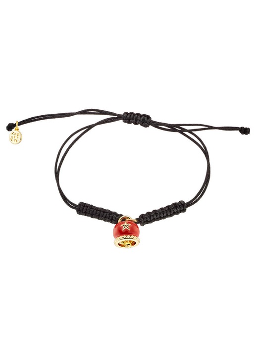 Bratara din macrame cu model rosu, OXETTE Jewels, dimensiune ajustabila, decorata cu stea, pentru femei