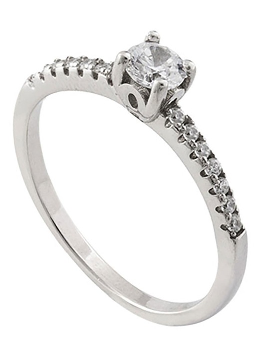 Inel dama Oxette, argint 925, cu pietre Zircon, argintiu
