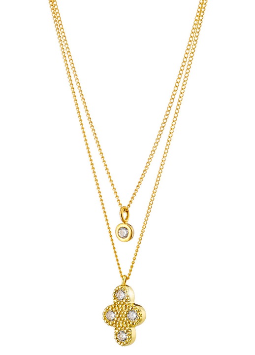 Colier dama Oxette, alama placata cu aur cu pietre Zircon, 01X15-00471