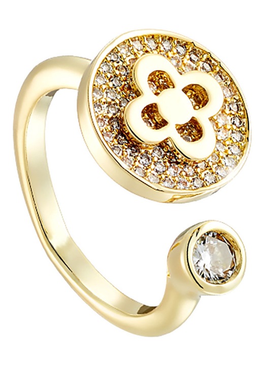 Inel dama LOISIR, alama placata cu aur, auriu