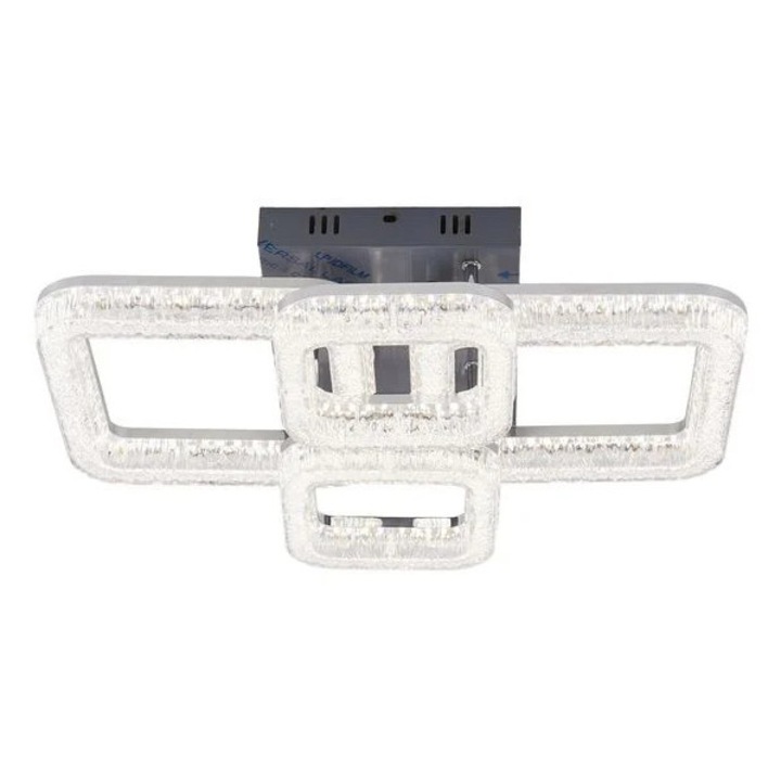 Lustra LED RFAN, Model K3535/2+2BCH, Cu Telecomanda, 3 Tipuri De Lumina, Intensitate Reglabila, 120W, Argintiu