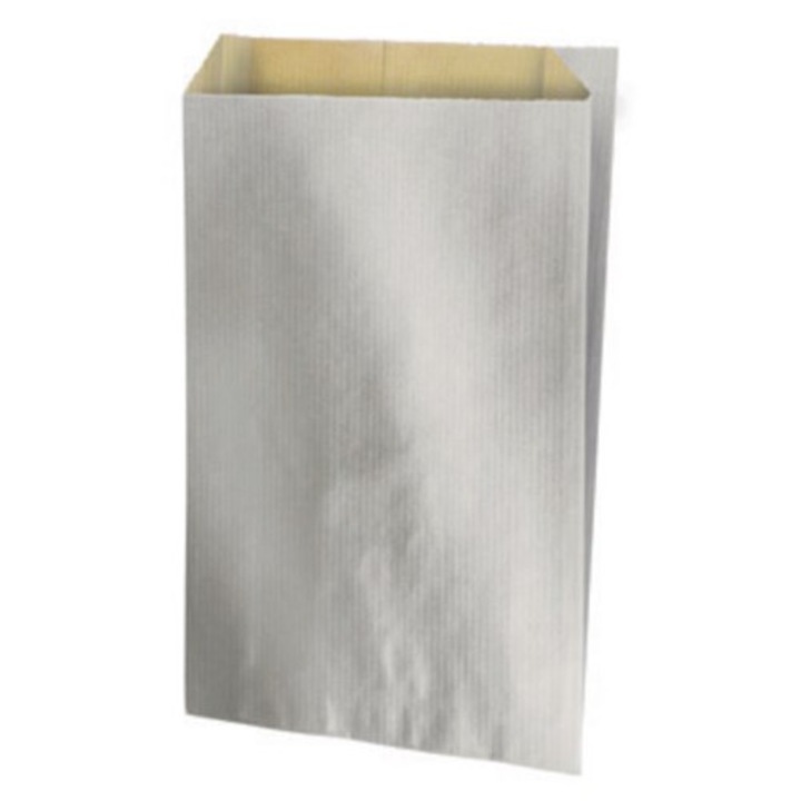 Punga Kraft cu burduf NEOPAK, 120x200+45mm, Argintiu, 60 g/m²
