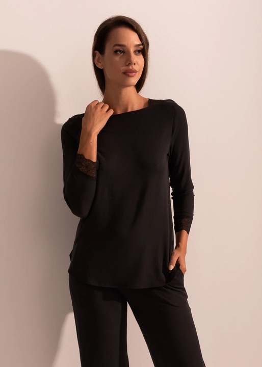 Pijama Dama Alma Modal 7/8, Negru