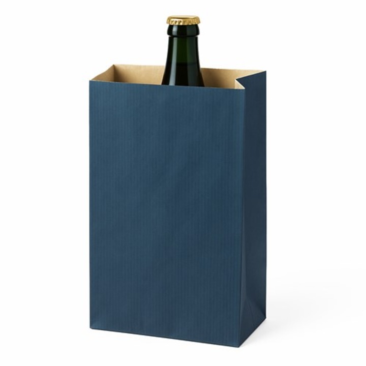 Punga cu burduf NEOPAK, 120x200+45mm, Albastru, din hartie kraft, 60 g/m²