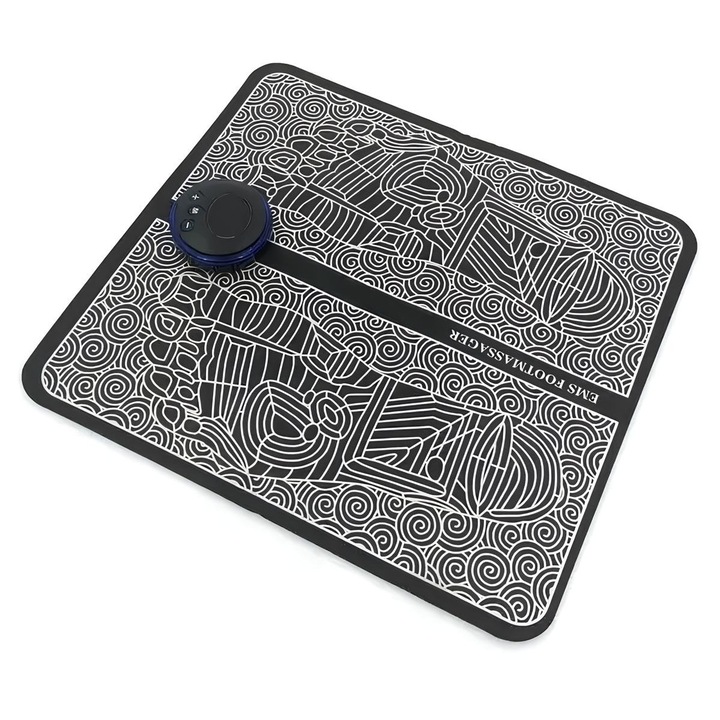 Covoras de masaj pentru picioare RESTEQ, cu acupresura si EMS, portabila, 8 moduri, standard