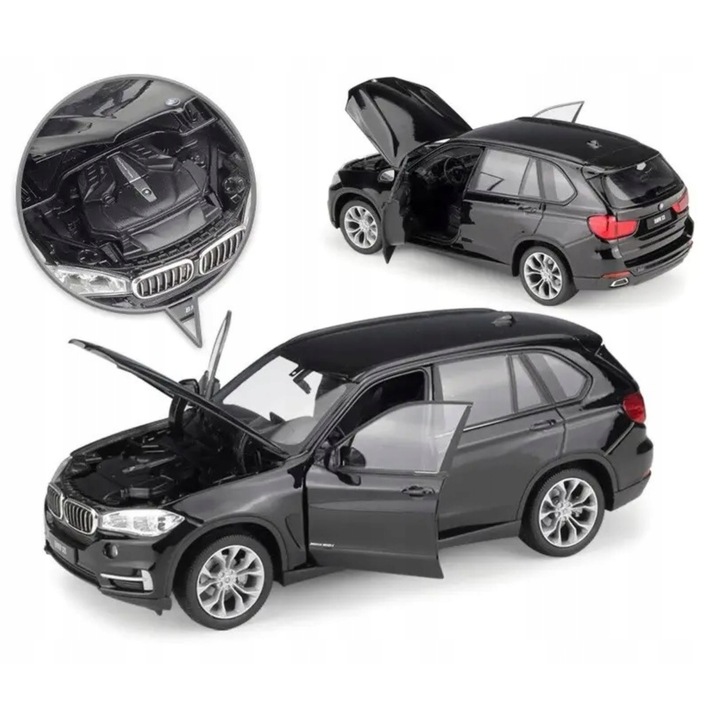 BMW X5 modellautó, 1:24, szürke, 19,4x7,7x7cm