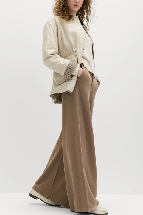 Marks & Spencer, Blugi ampli cu talie inalta, Maro camel