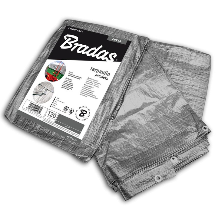 Prelata BRADAS 10 x 15 m 120 g, argintie