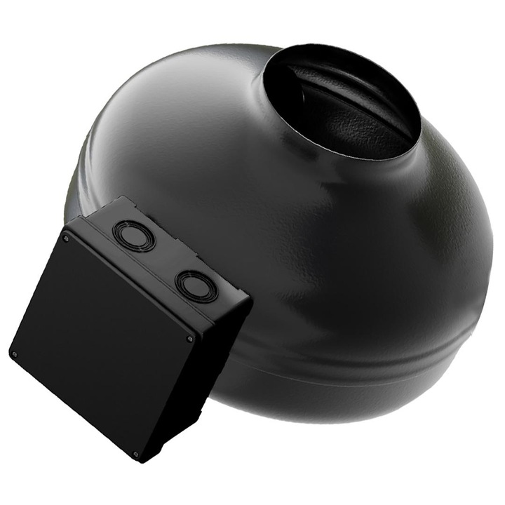 Ventilator canal DOSPEL 007-9252, 250mm, 1650 m³/h, IPX4, 90W, negru