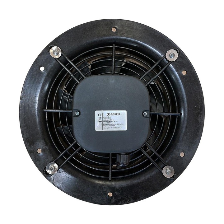 Ventilator axial DOSPEL WOS 200, 68W, 900 m3/h, negru, montaj pe perete